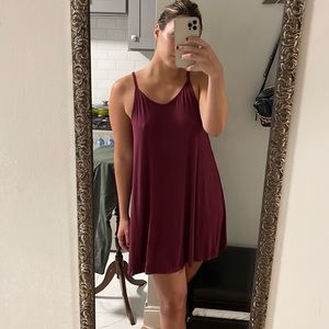 Flowy Burgundy Dress with Criss Cross Back